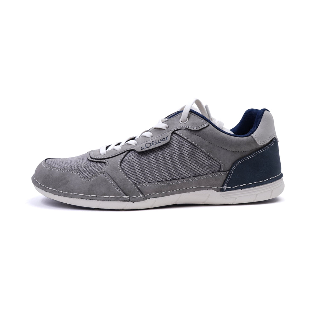 S. Oliver Men's Suede and Mesh Sneakers Grey - Sole Therapy