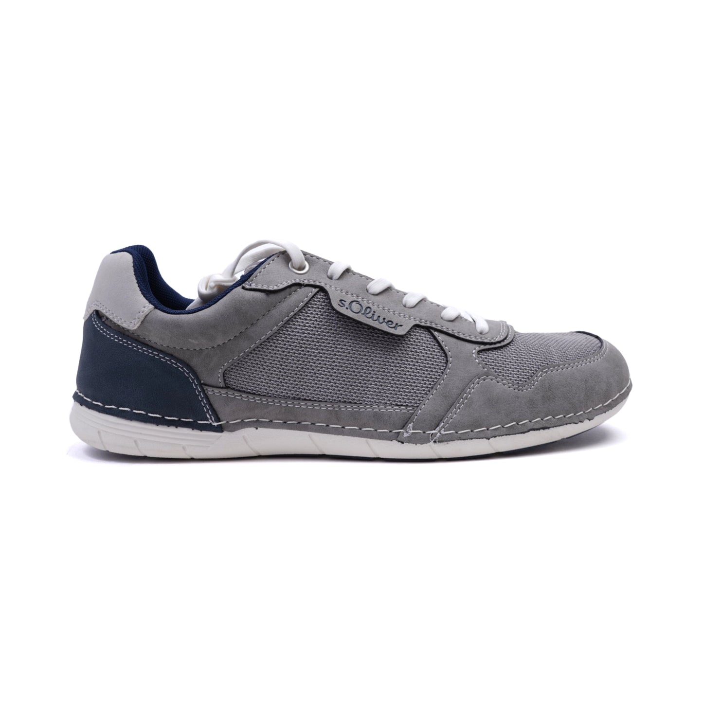S. Oliver Men's Suede and Mesh Sneakers Grey - Sole Therapy