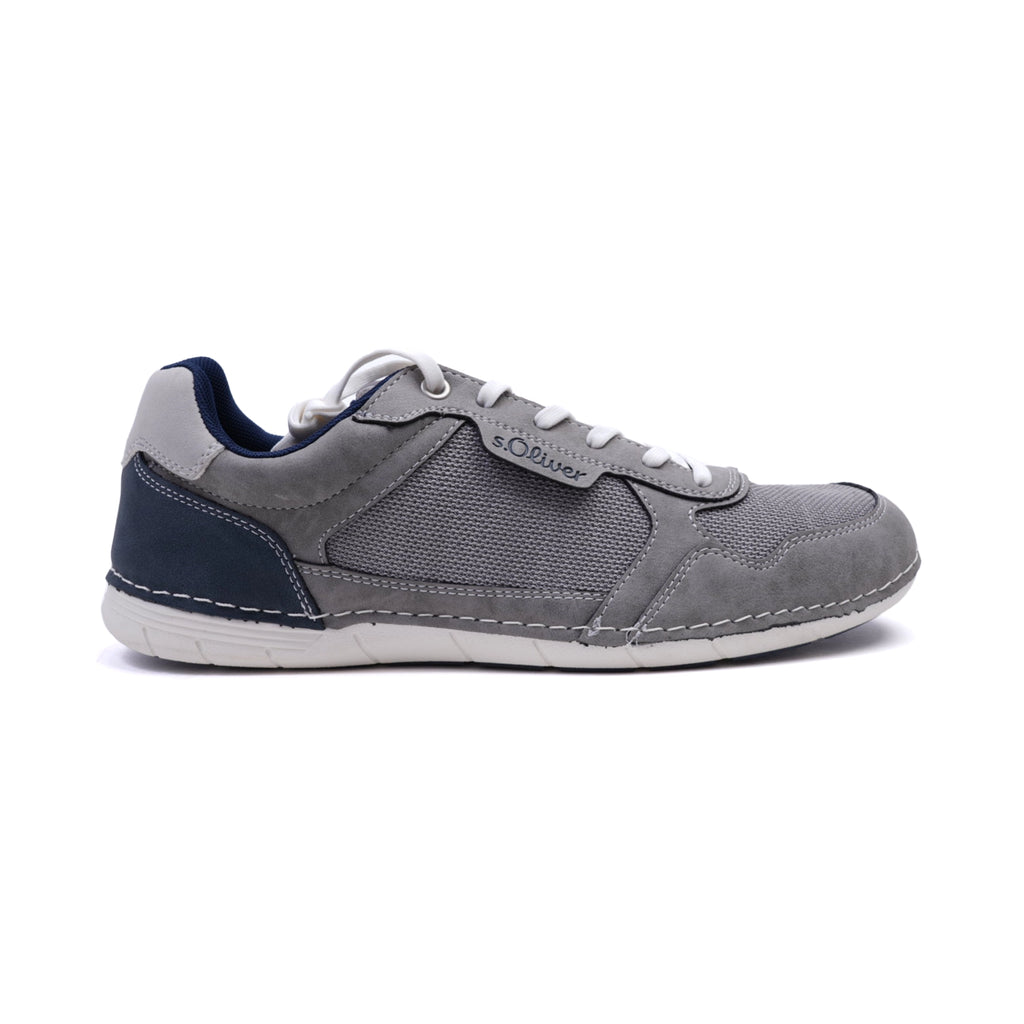 S. Oliver Men's Suede and Mesh Sneakers Grey - Sole Therapy