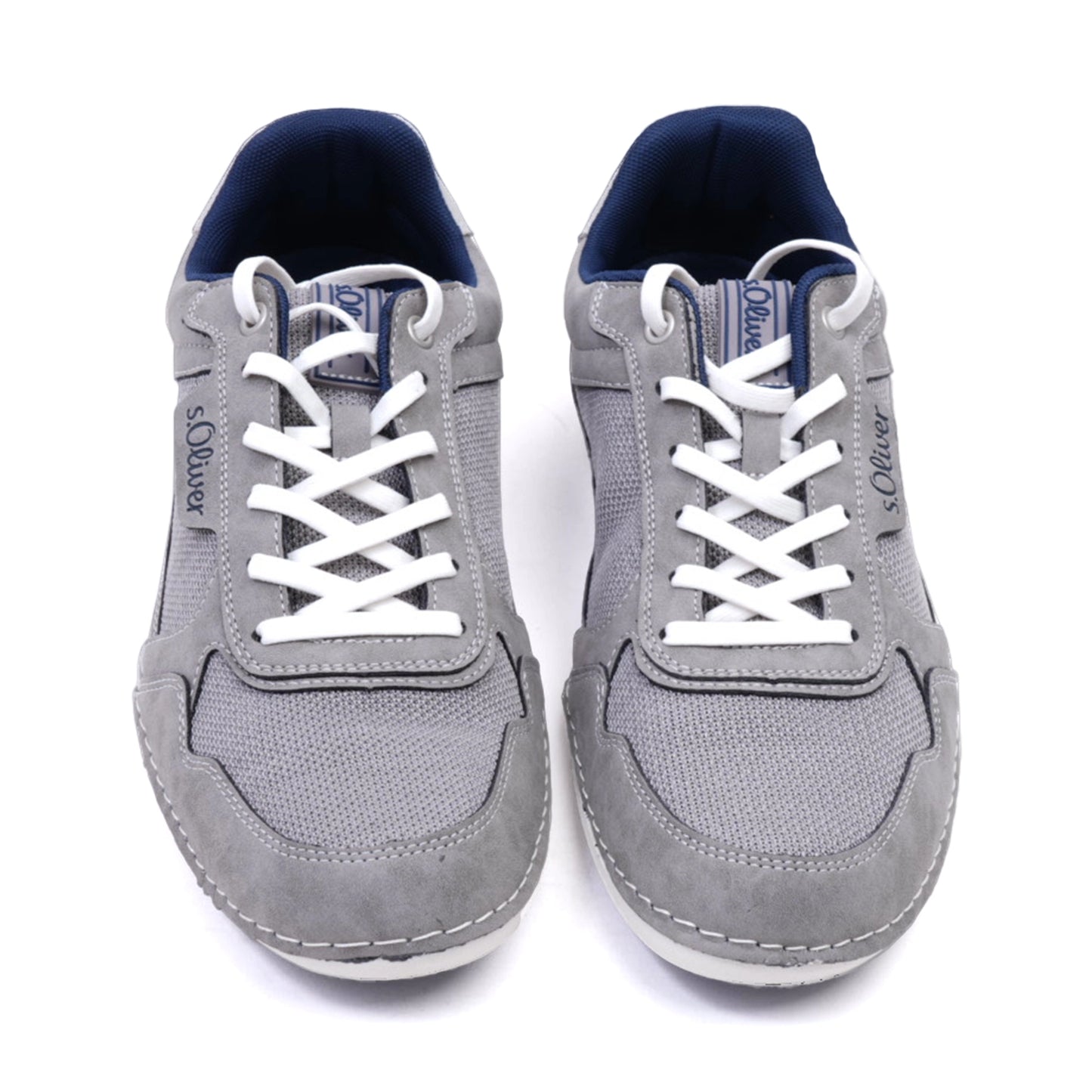 S. Oliver Men's Suede and Mesh Sneakers Grey - Sole Therapy