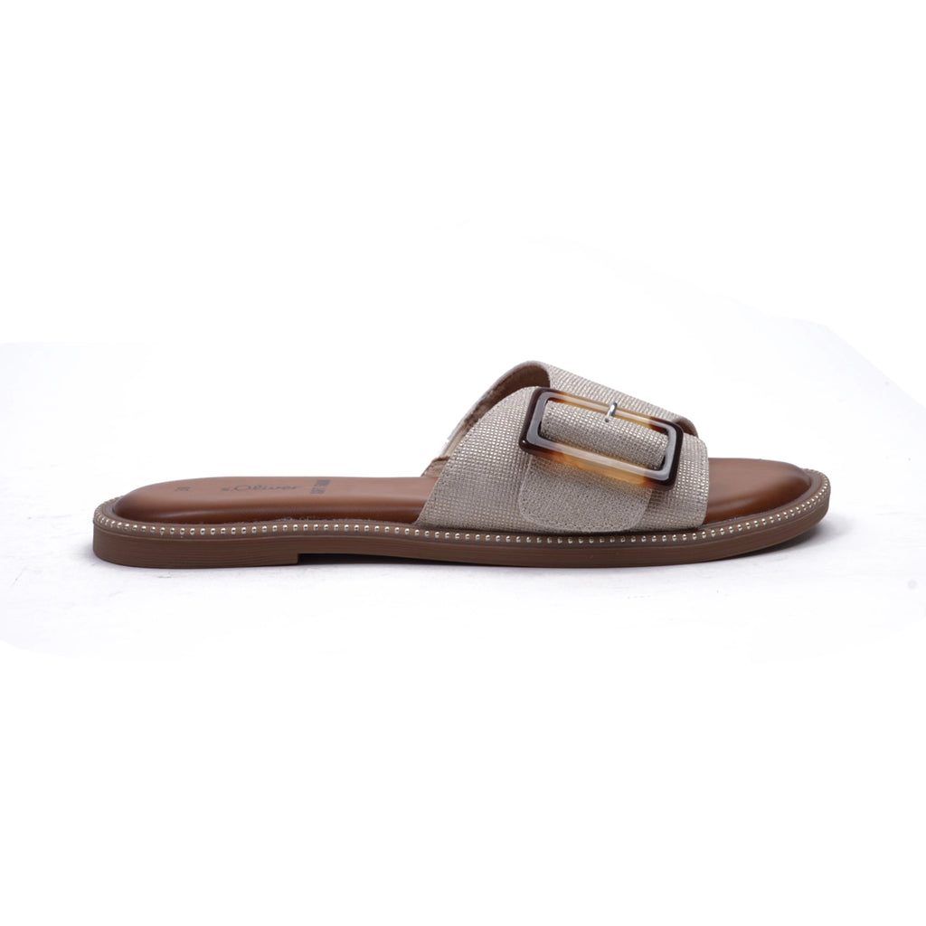 S. Oliver Soft Foam Buckle Sandals Champagne - Sole Therapy