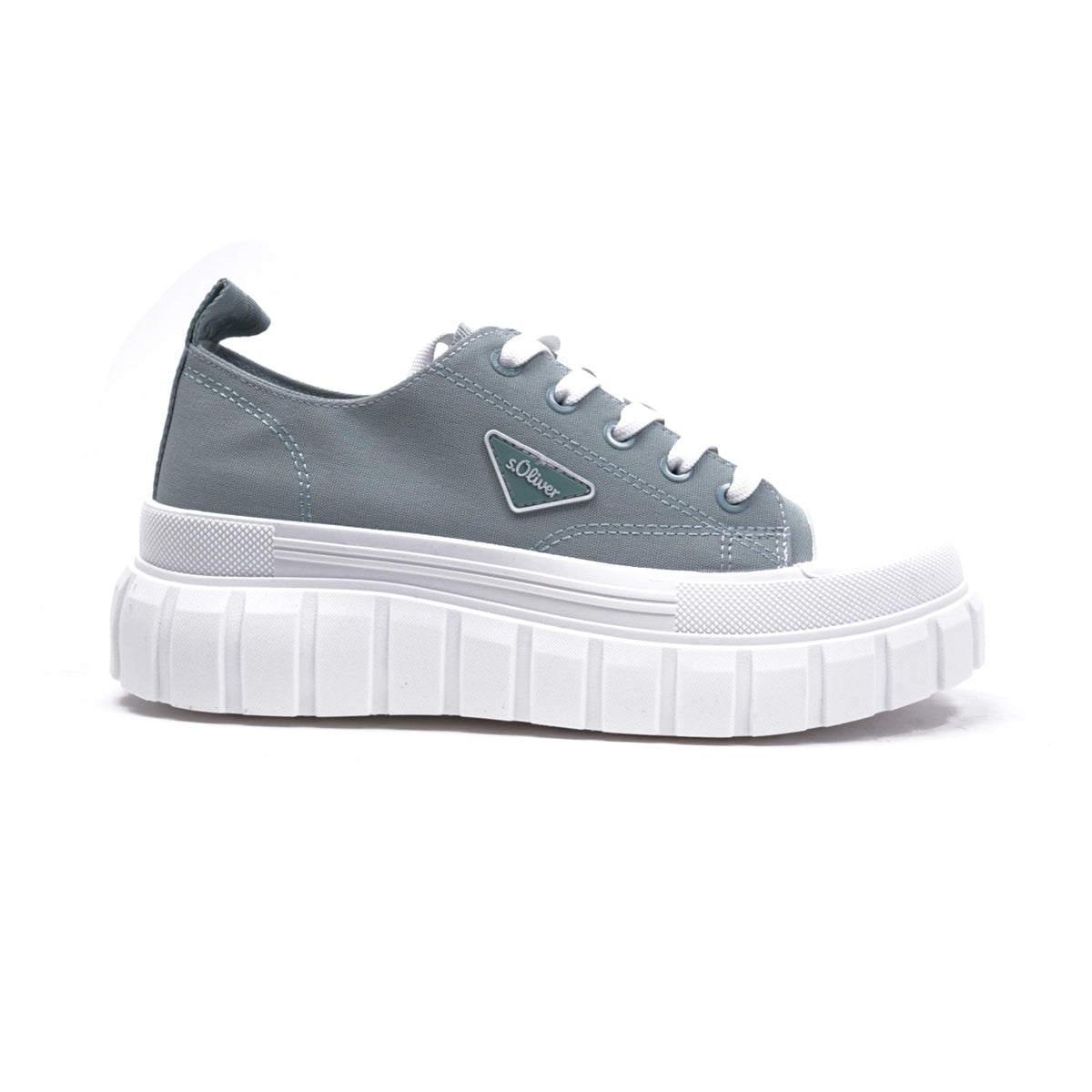 S. Oliver Women's Canvas Sneakers with Platform Sole Grey - Sole Therapy