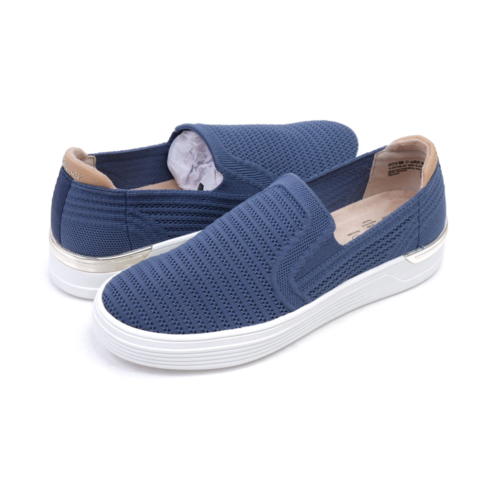 S. Oliver Women's Knitted Slip-On Sneakers Navy - Sole Therapy