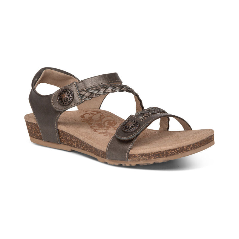 Jillian Braided Quarter Strap Sandal Bronze