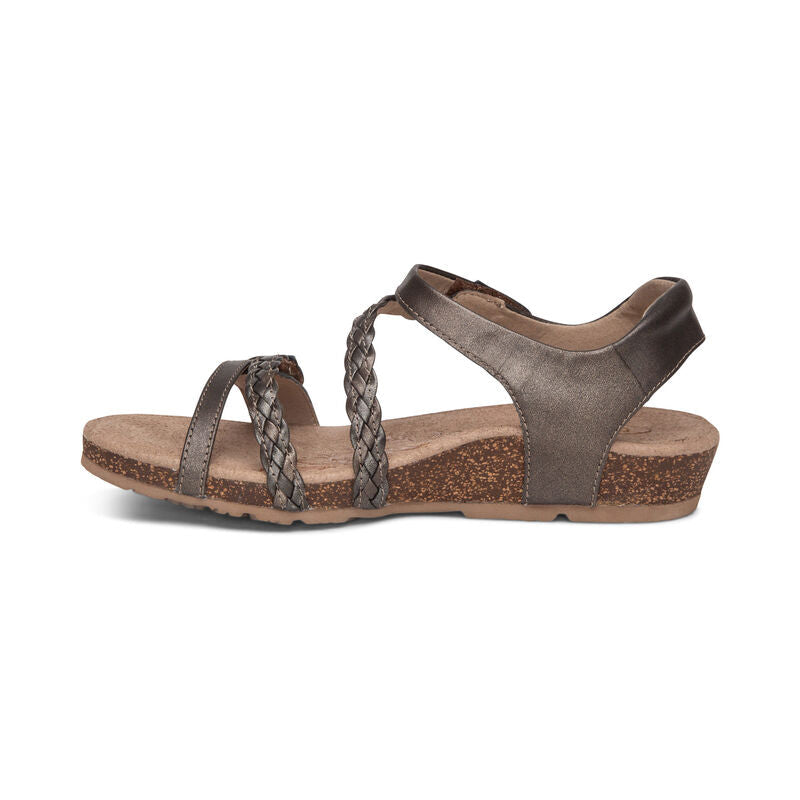 Jillian Braided Quarter Strap Sandal Bronze