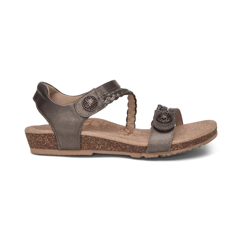 Jillian Braided Quarter Strap Sandal Bronze