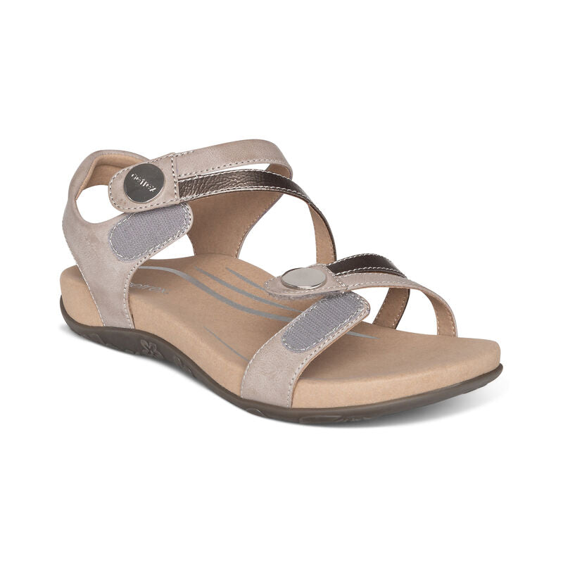 Jess Adjustable Quarter Strap Sandal Smoke