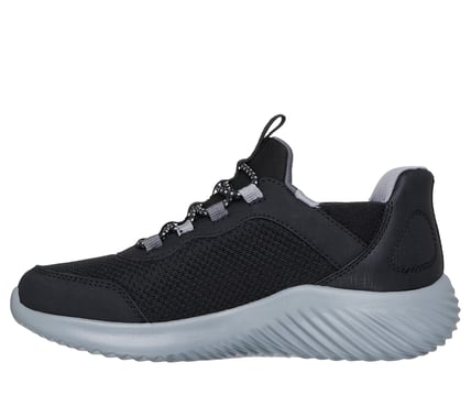 SKECHERS BOUNDER SLIP-ON ATHLETIC SHOES - BLACK/CHARCOAL - Sole Therapy