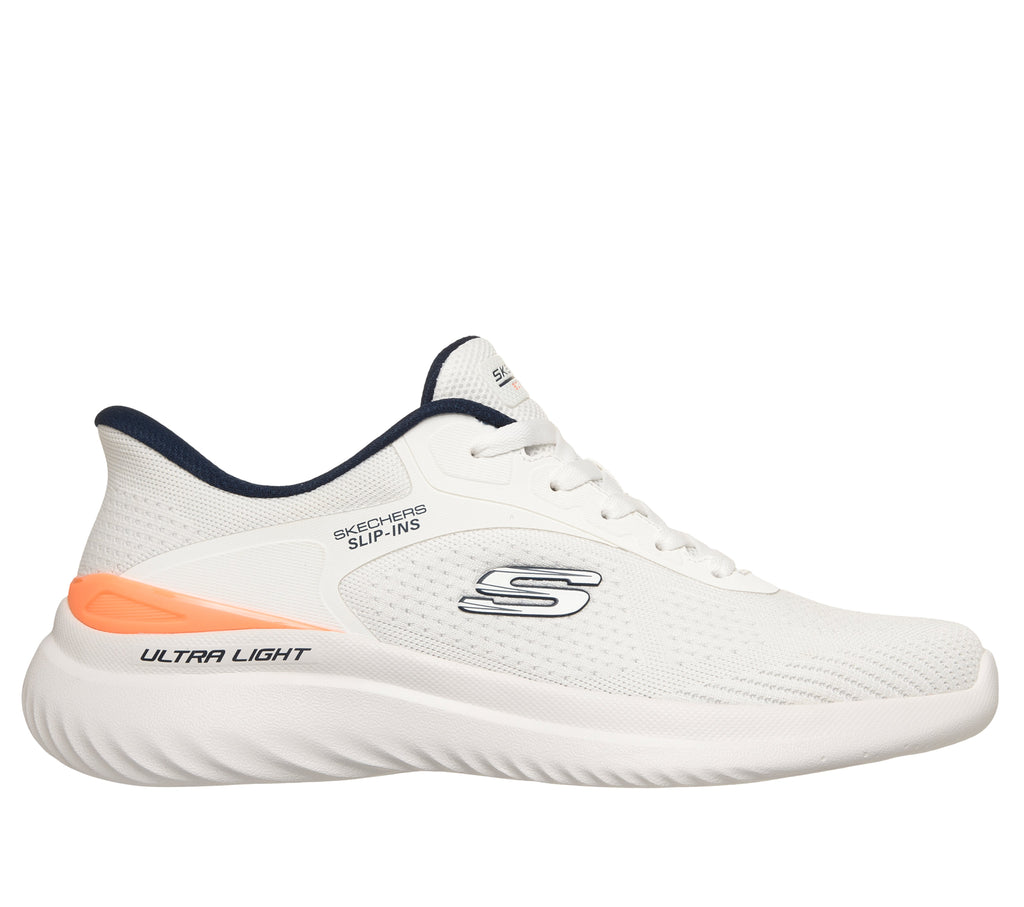 SKECHERS MEN'S BOUNDER 2.0 - WHITE ORANGE - Sole Therapy