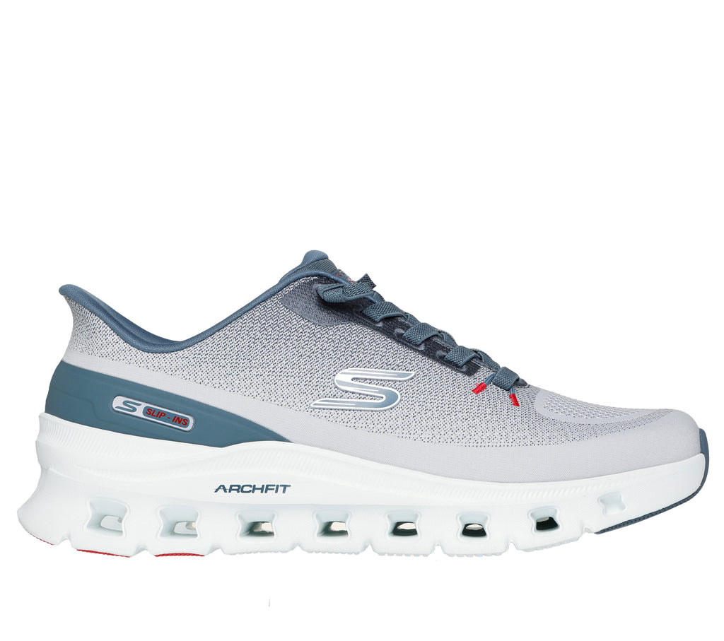 SKECHERS MEN'S HANDS FREE SLIP-INS: ARCH FIT GLIDE-STEP PRO - LIGHT GRAY BLUE - Sole Therapy