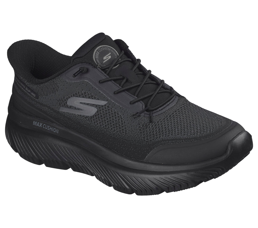 SKECHERS WOMEN'S GO WALK MAX CUSHIONING HYPER BURST - BLACK/BLACK - Sole Therapy
