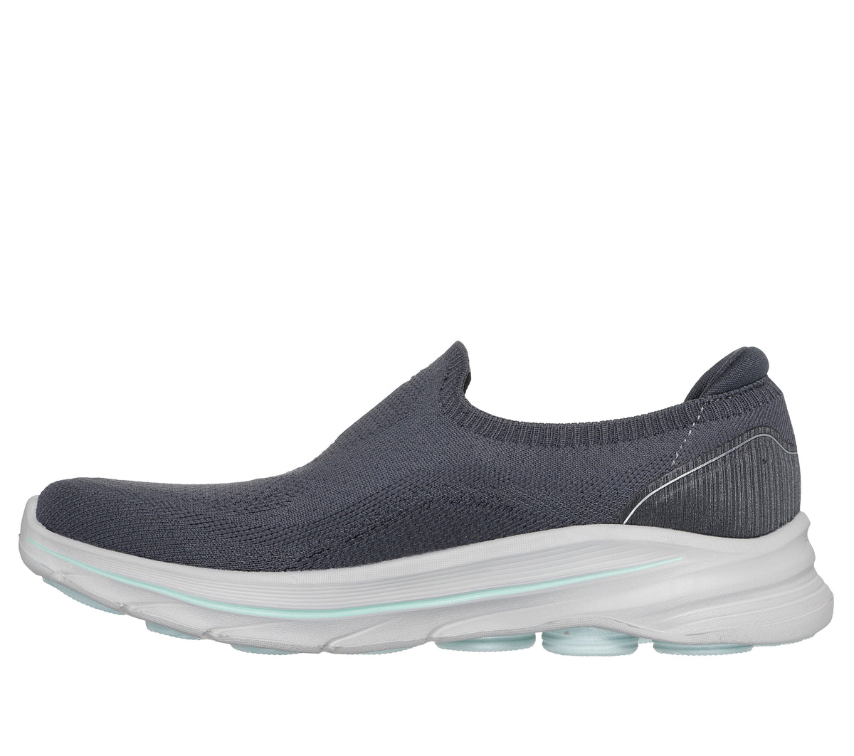 SKECHERS WOMENS GO WALK 8- CHARCOAL TURQUOISE - Sole Therapy