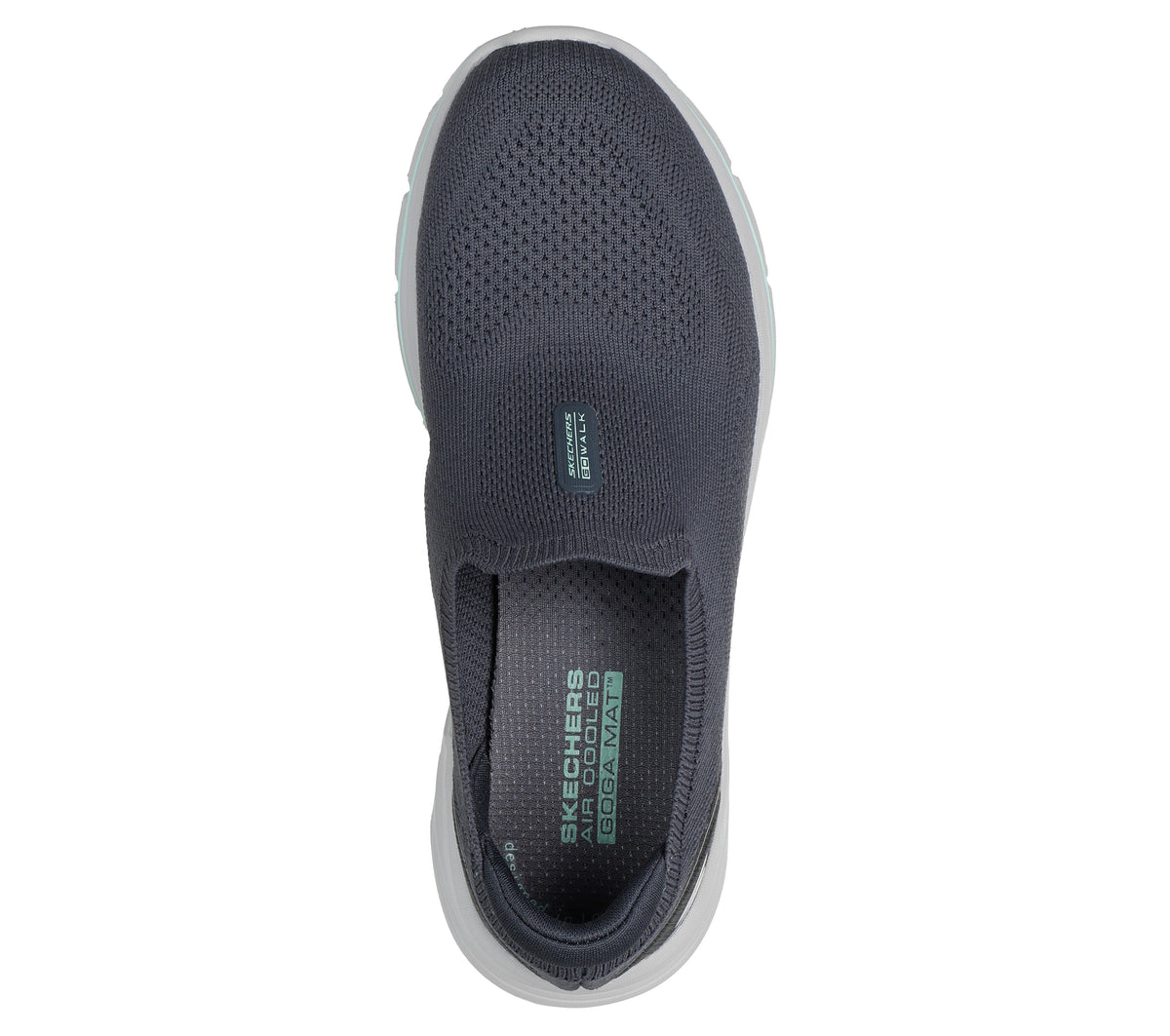 SKECHERS WOMENS GO WALK 8- CHARCOAL TURQUOISE - Sole Therapy
