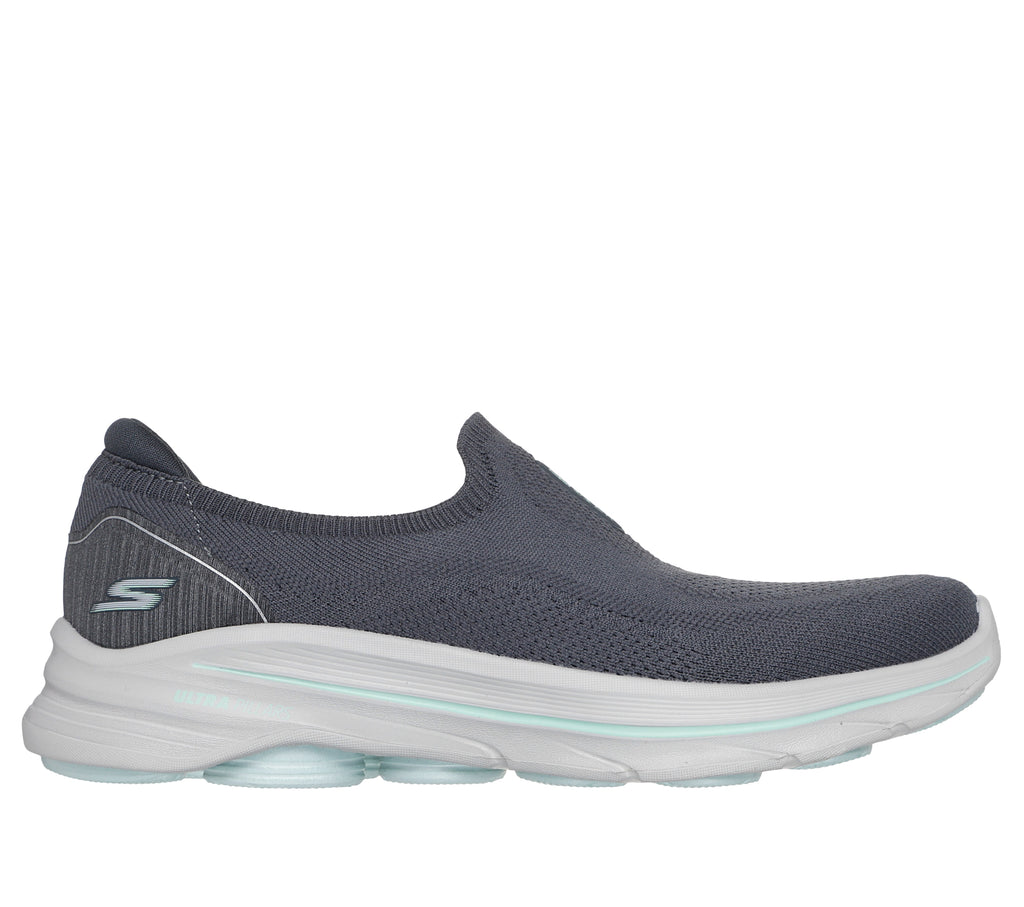 SKECHERS WOMENS GO WALK 8- CHARCOAL TURQUOISE - Sole Therapy