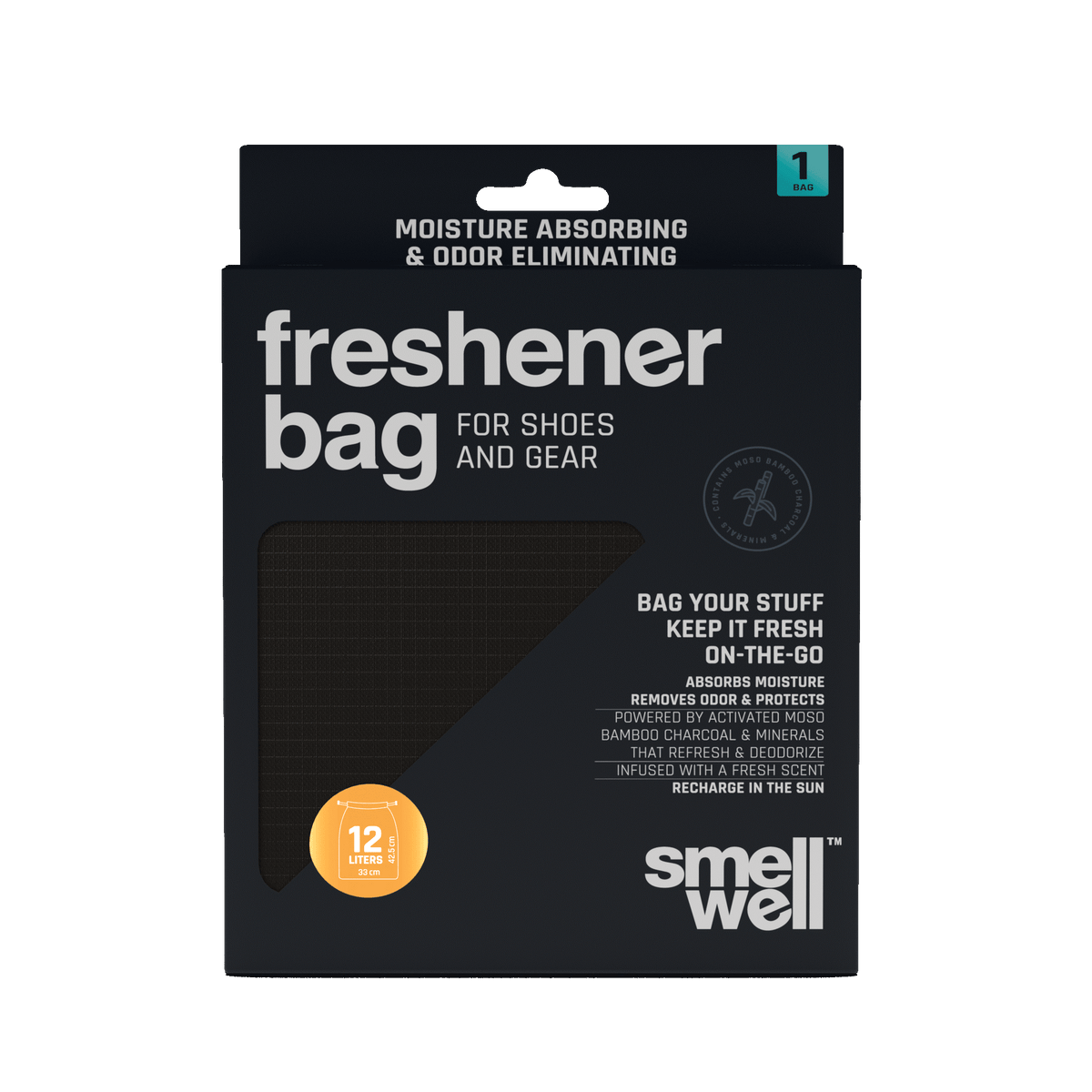 SMELLWELL FRESHNER BAG SOLIDBLACK - Sole Therapy