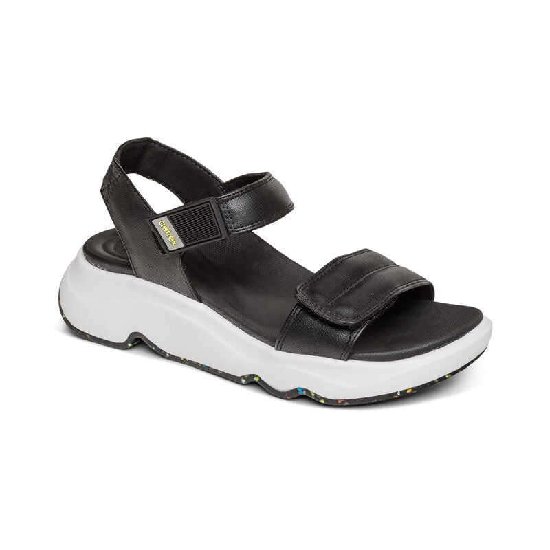 Aetrex Whit Water-Friendly Sport Sandals  Black