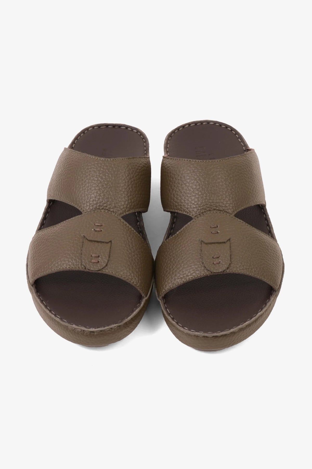 Uomo Cavalier Men's Elite Traditional Leather Arabic Sandals Olive MSDCV1117 - Sole Therapy
