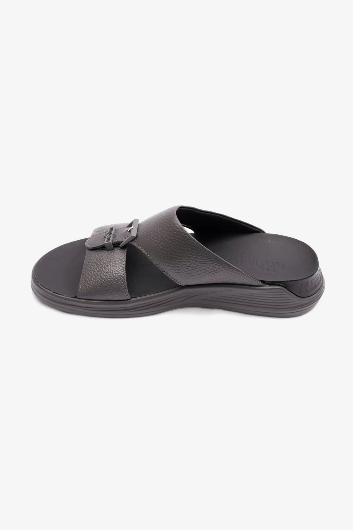 Uomo Cavalier Men's Embossed Leather Arabic Sandals Asfalto MSDCVSUN506 - Sole Therapy