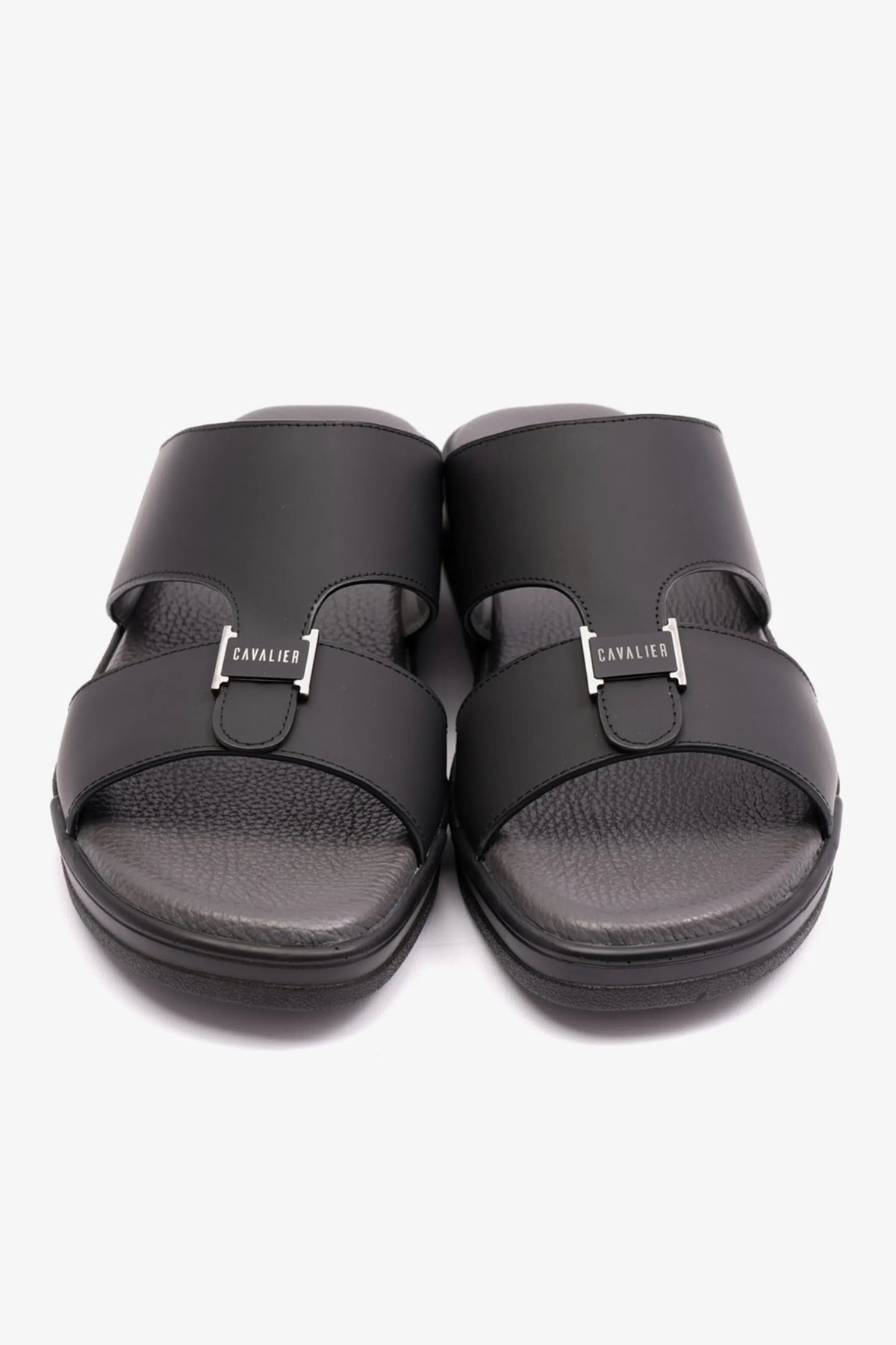 Uomo Cavalier Men's Matte Leather Arabic Sandals Black MSDCVHAR308 - Sole Therapy