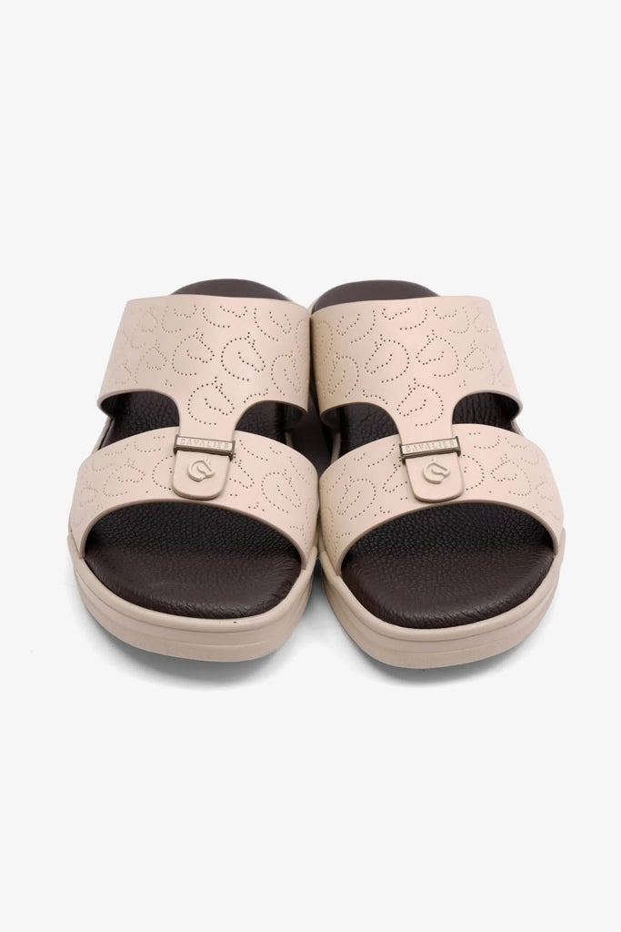 Uomo Cavalier Men's Stylish Trim Arabic Sandals Cream MSDCVHAR310 - Sole Therapy