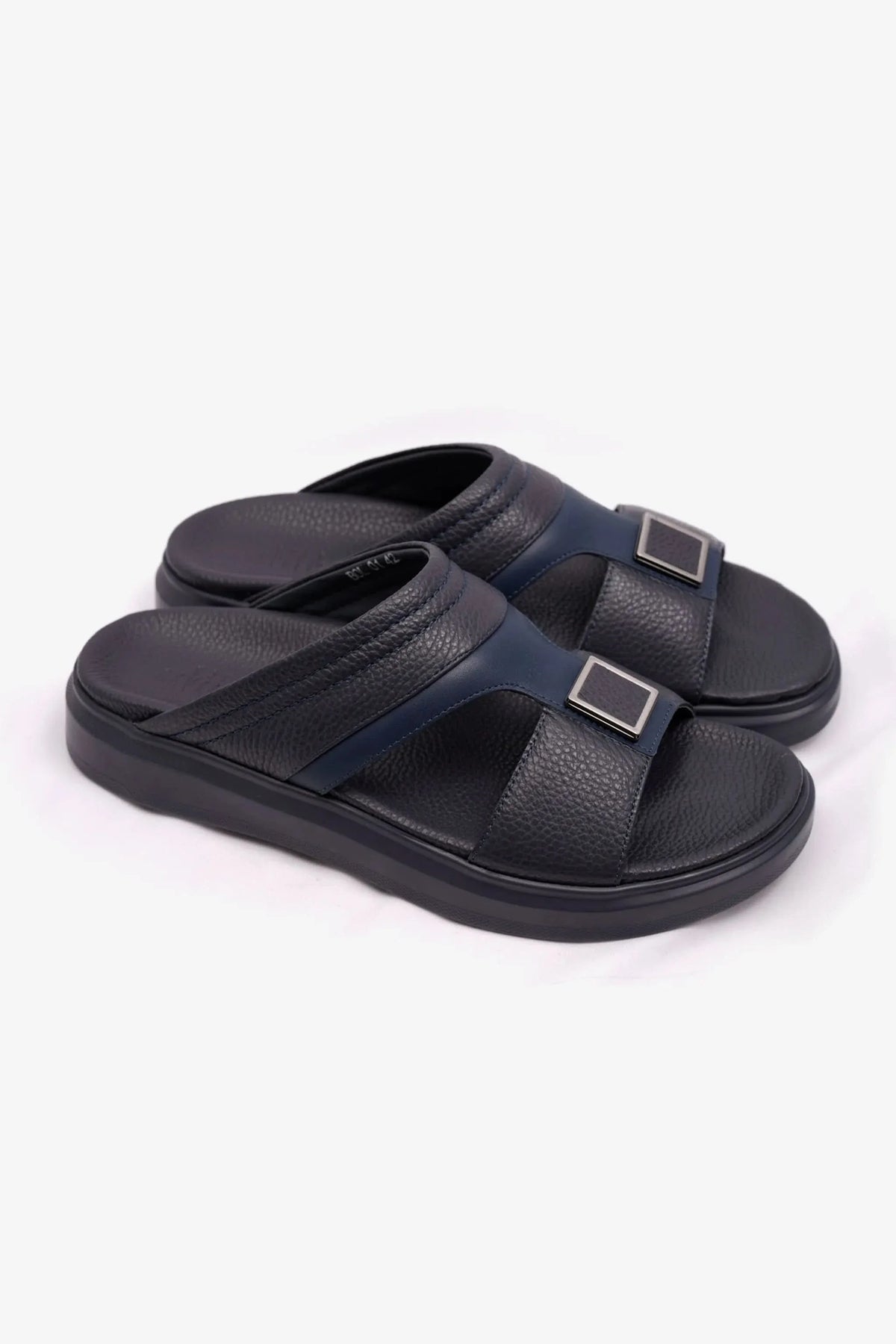 Uomo Cavalier Men's Wide Fitting Leather Arabic Sandals Navy MSDCVBOL01 - Sole Therapy