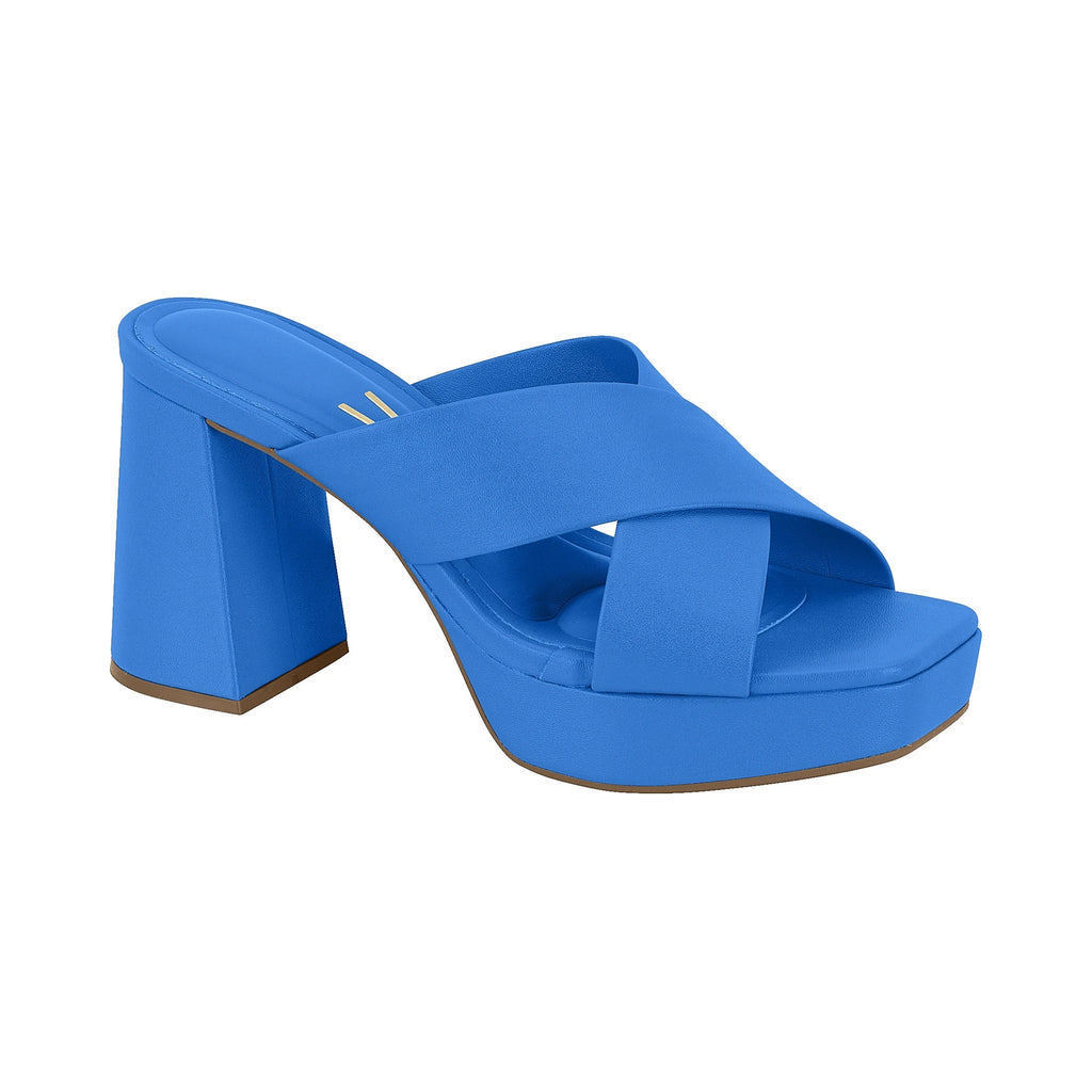 VIZZANO LADIES PELICA MID-HEEL SANDALS COBALT BLUE - Sole Therapy