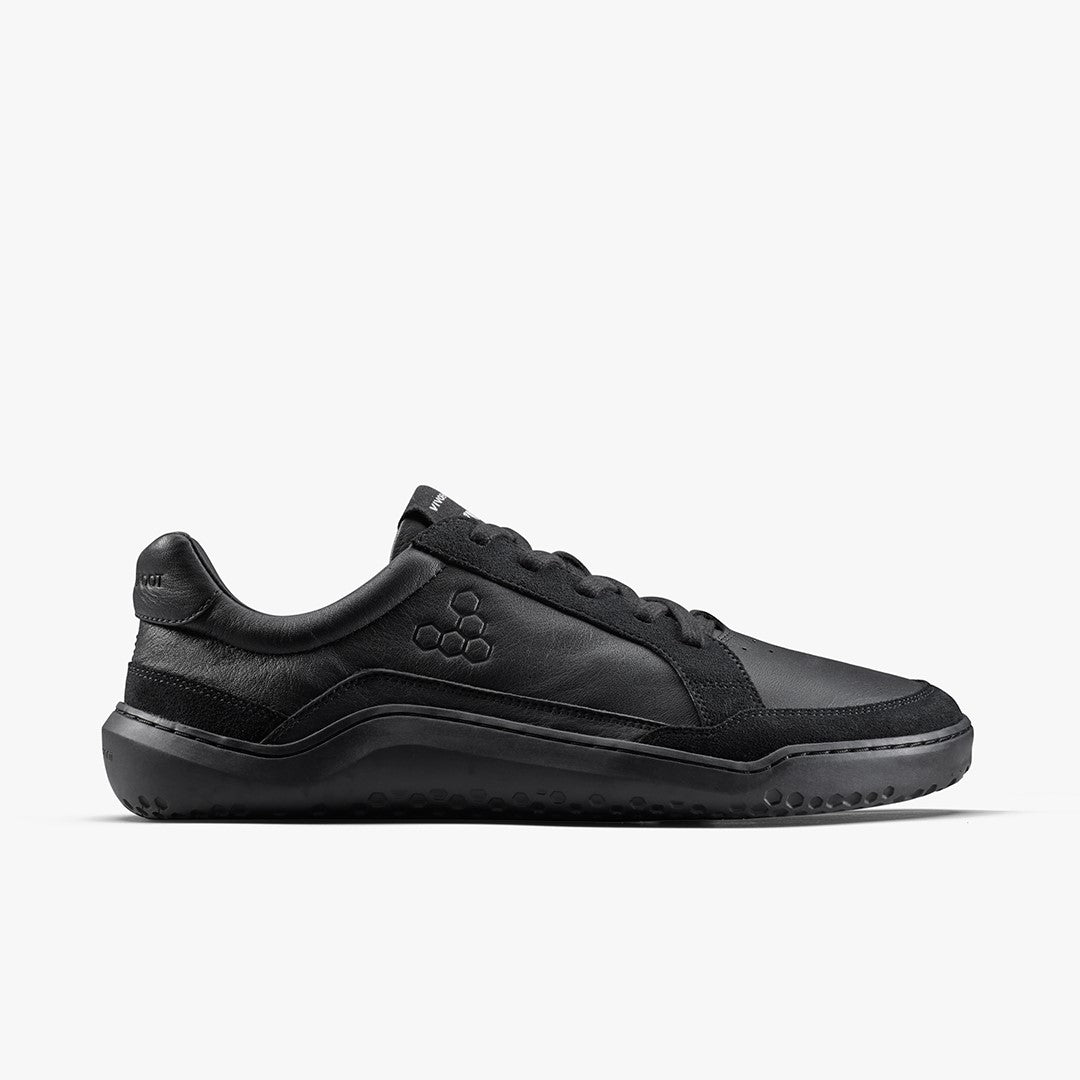 Vivo Mens Gobi Ii Sneaker Premium Leather Triple Obsidian - Sole Therapy