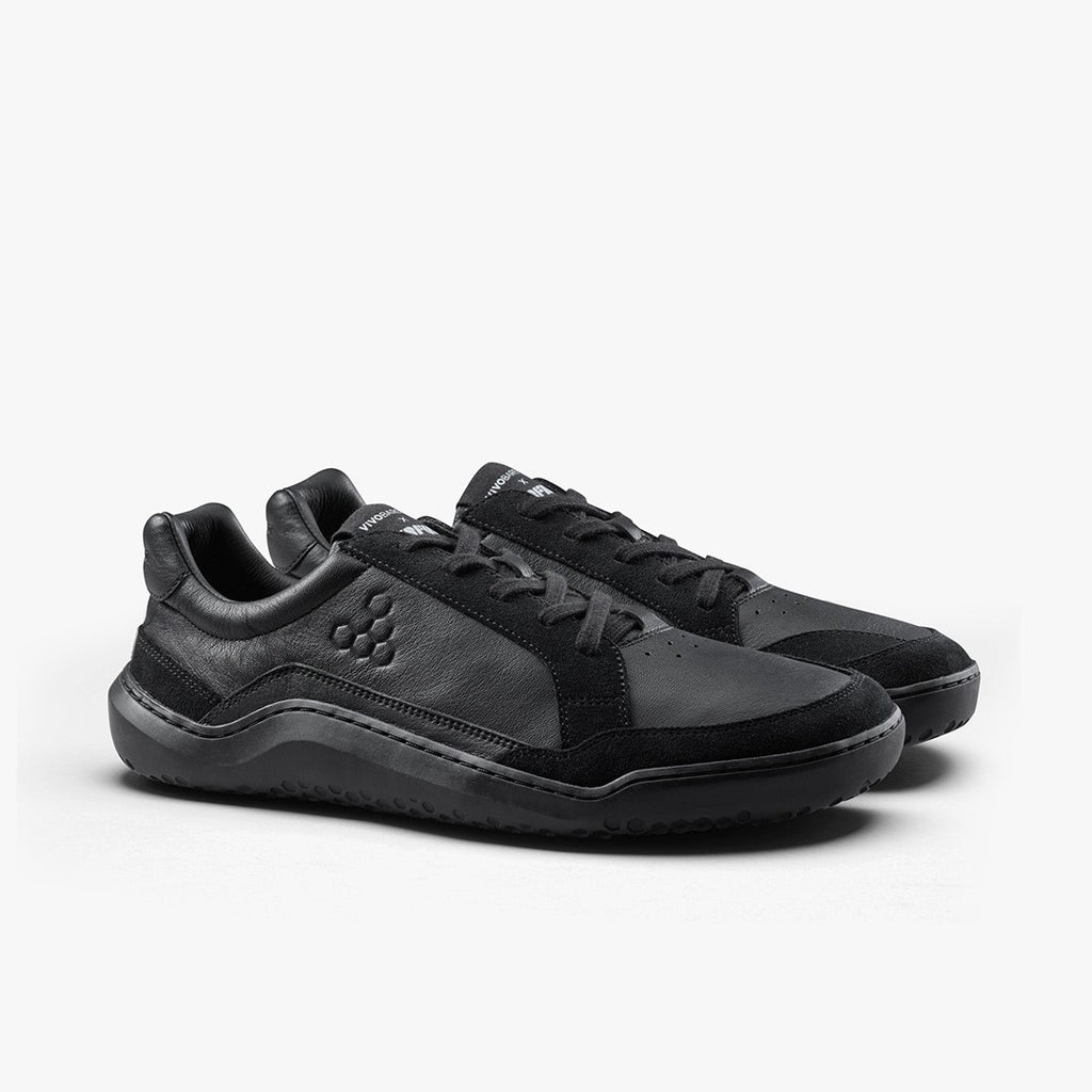 Vivo Mens Gobi Ii Sneaker Premium Leather Triple Obsidian - Sole Therapy