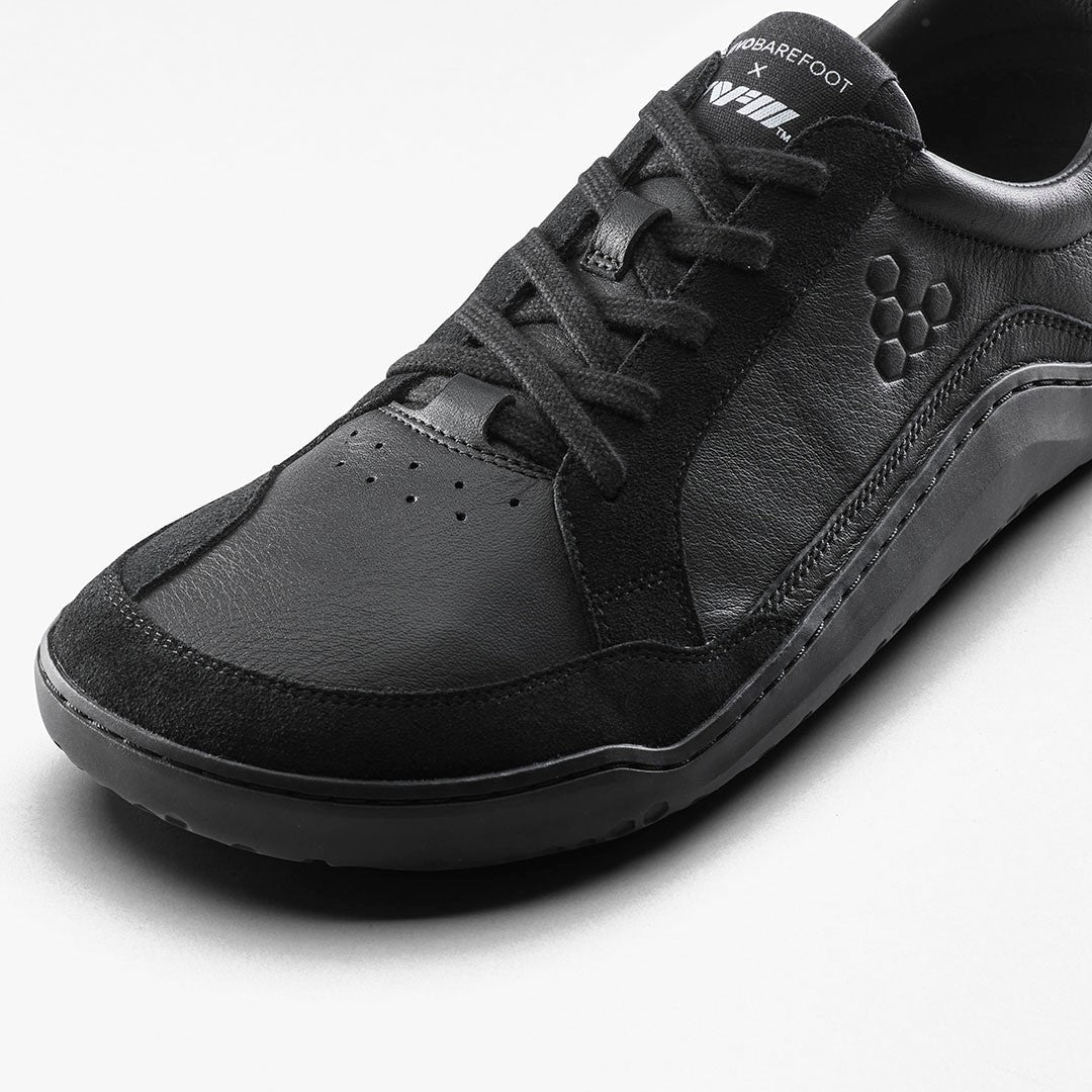 Vivo Mens Gobi Ii Sneaker Premium Leather Triple Obsidian - Sole Therapy