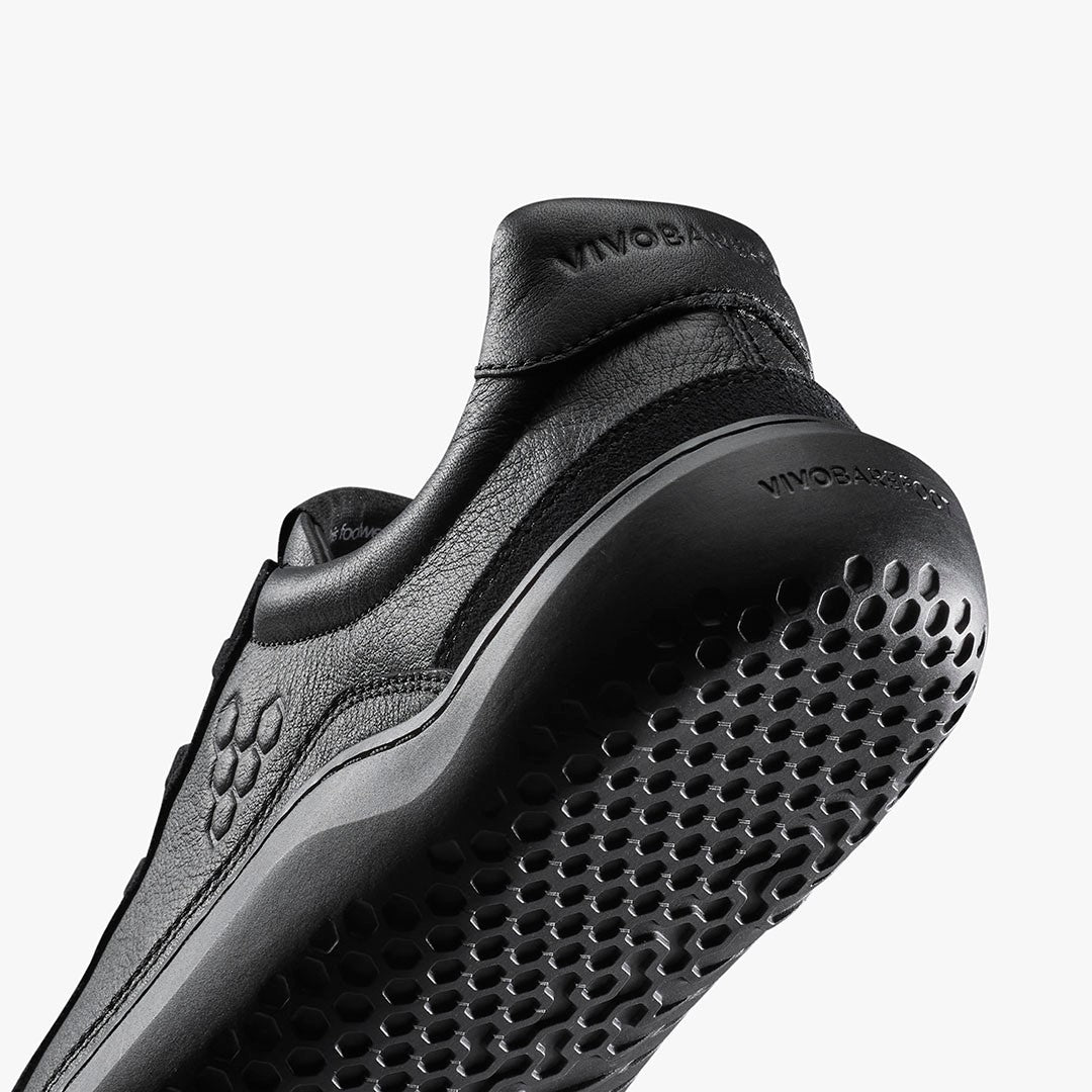 Vivo Mens Gobi Ii Sneaker Premium Leather Triple Obsidian - Sole Therapy