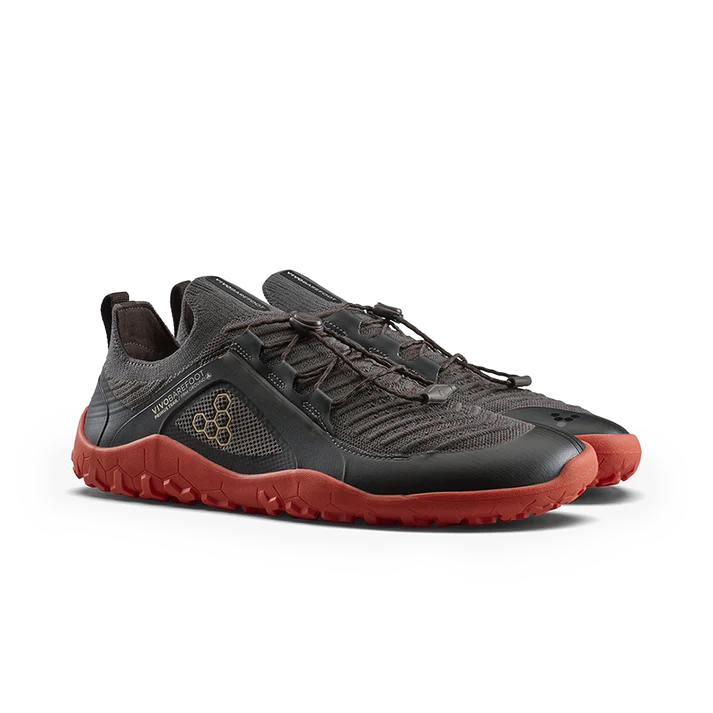 Vivo Primus Trail Knit Fg Mens Obsidian/cherry Tomato - Sole Therapy