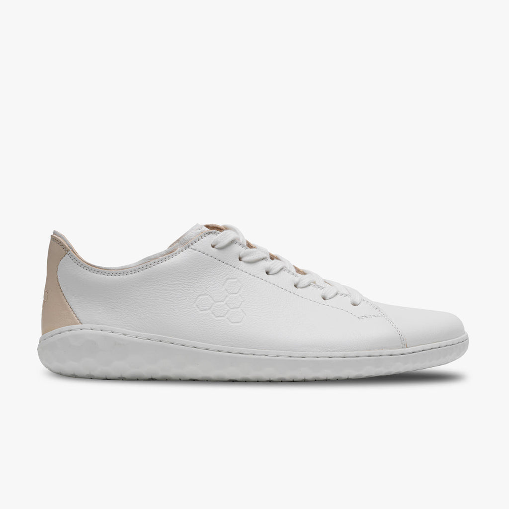Vivobarefoot Geo Court Iii Womens Off White-Pink - Sole Therapy