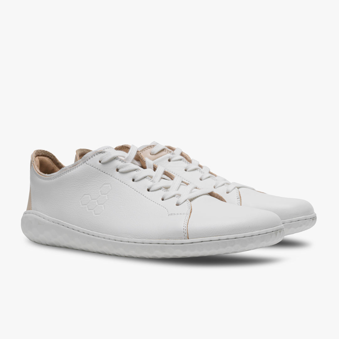 Vivobarefoot Geo Court Iii Womens Off White-Pink - Sole Therapy