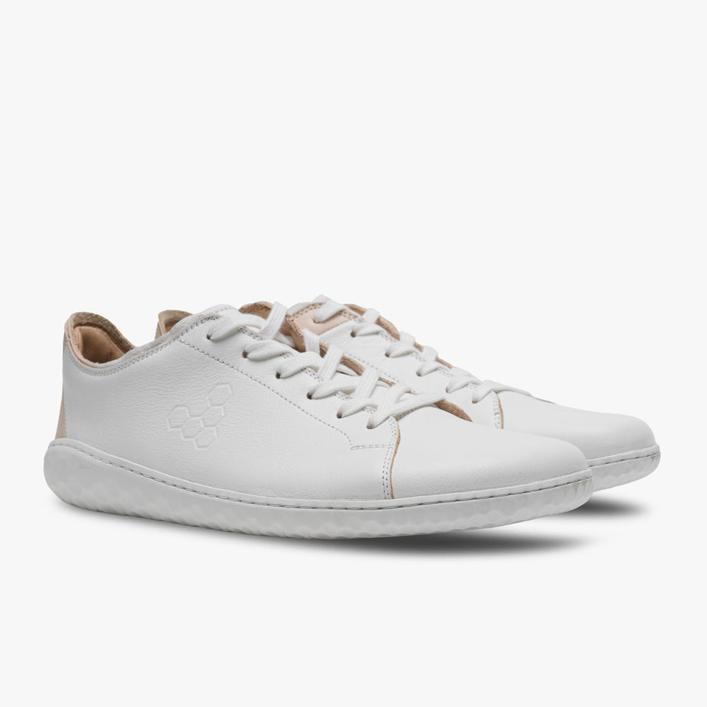 Vivobarefoot Geo Court Iii Womens Off White-Pink - Sole Therapy