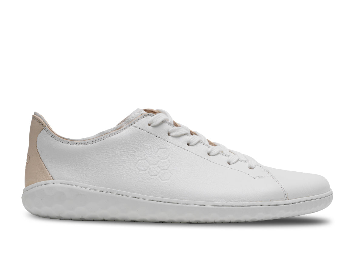 Vivobarefoot Geo Court Iii Womens Off White-Pink - Sole Therapy