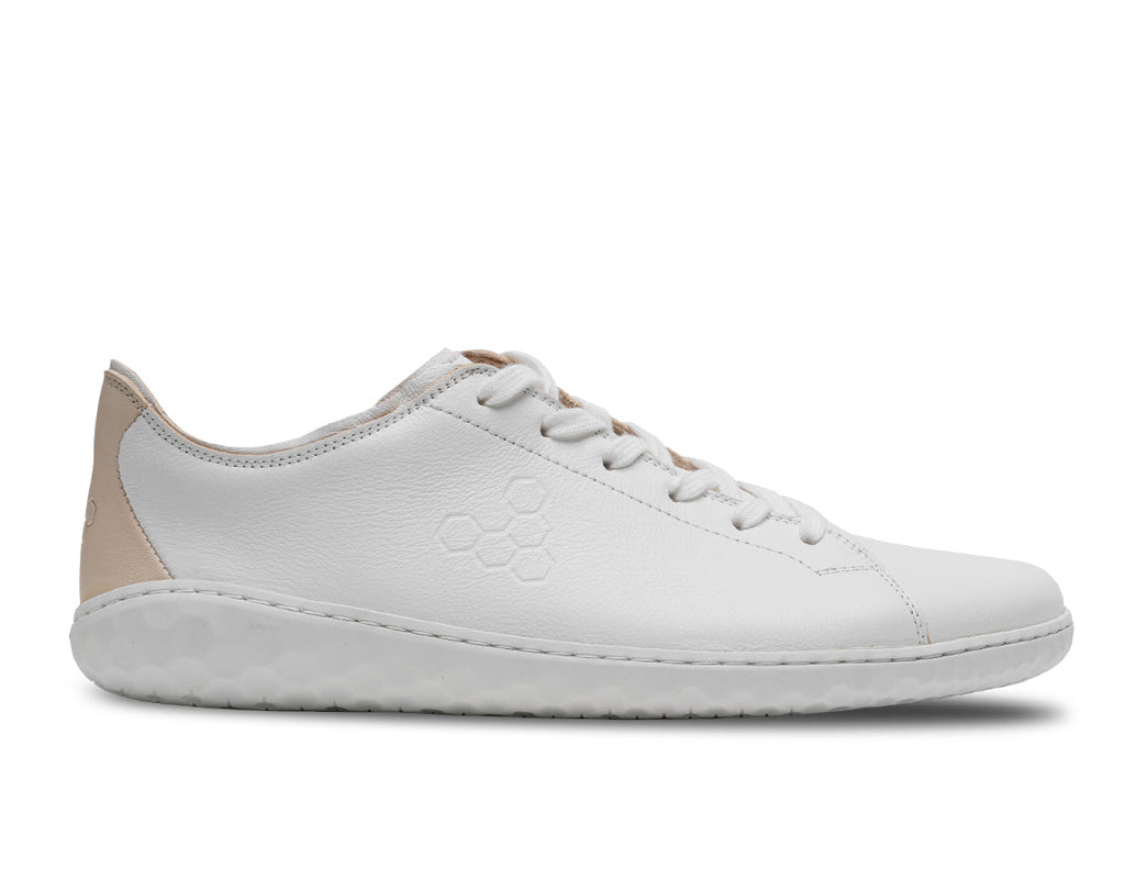 Vivobarefoot Geo Court Iii Womens Off White-Pink - Sole Therapy