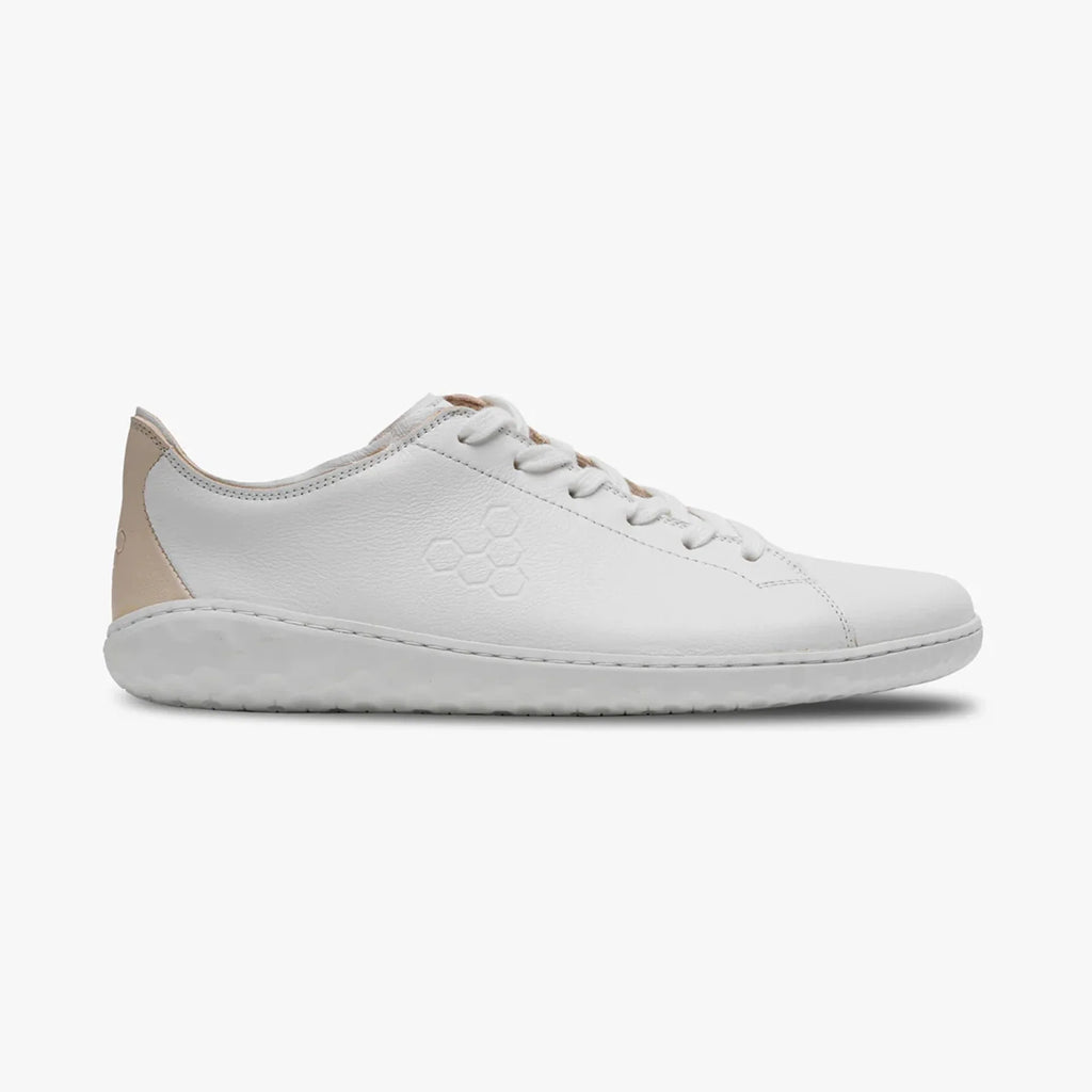 Vivobarefoot Geo Court Iii Womens Off White-Pink - Sole Therapy