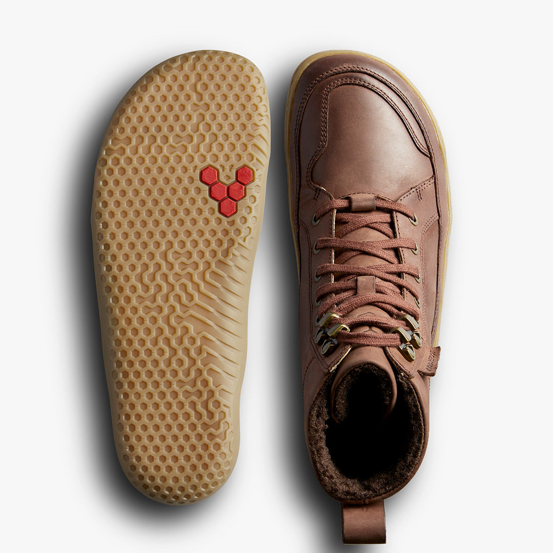 Vivobarefoot Gobi Boot Warmlined Mens Bark - Sole Therapy