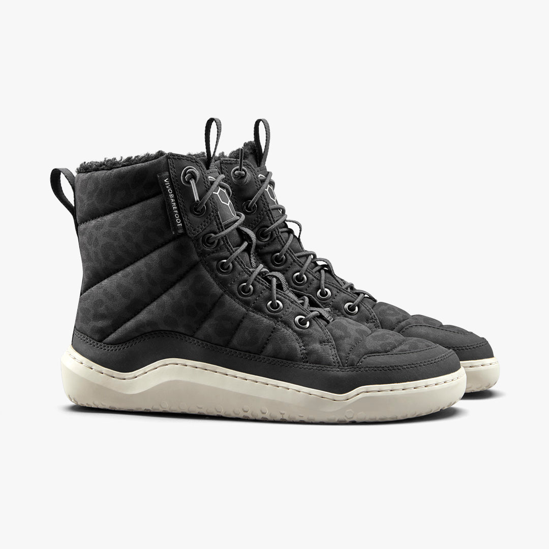 Vivobarefoot Gobi Hiber Womens Black Leopard - Sole Therapy
