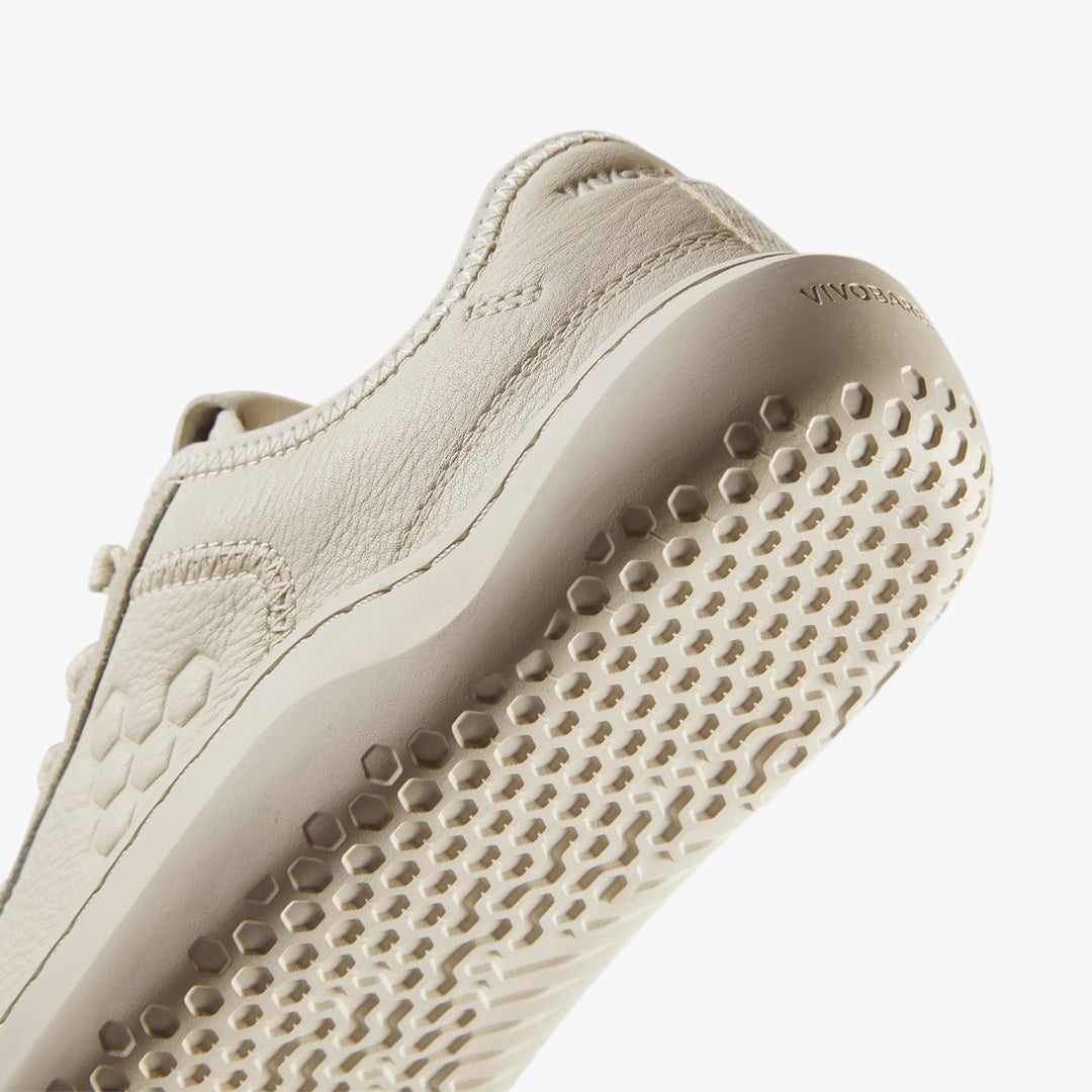 Vivobarefoot Gobi Sneaker Leather Womens Limestone - Sole Therapy