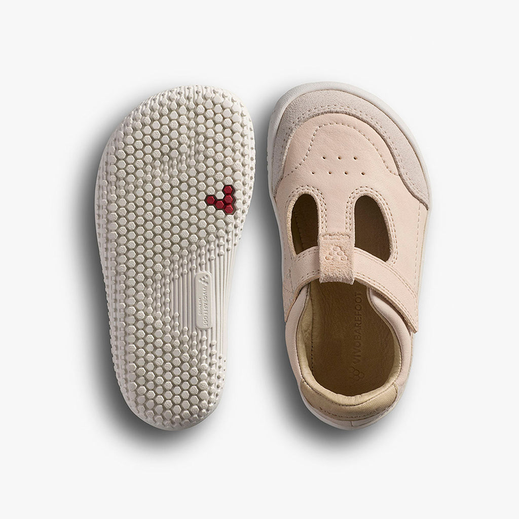 Vivobarefoot Gobi T Bar Toddlers - Pastel Rose - Sole Therapy