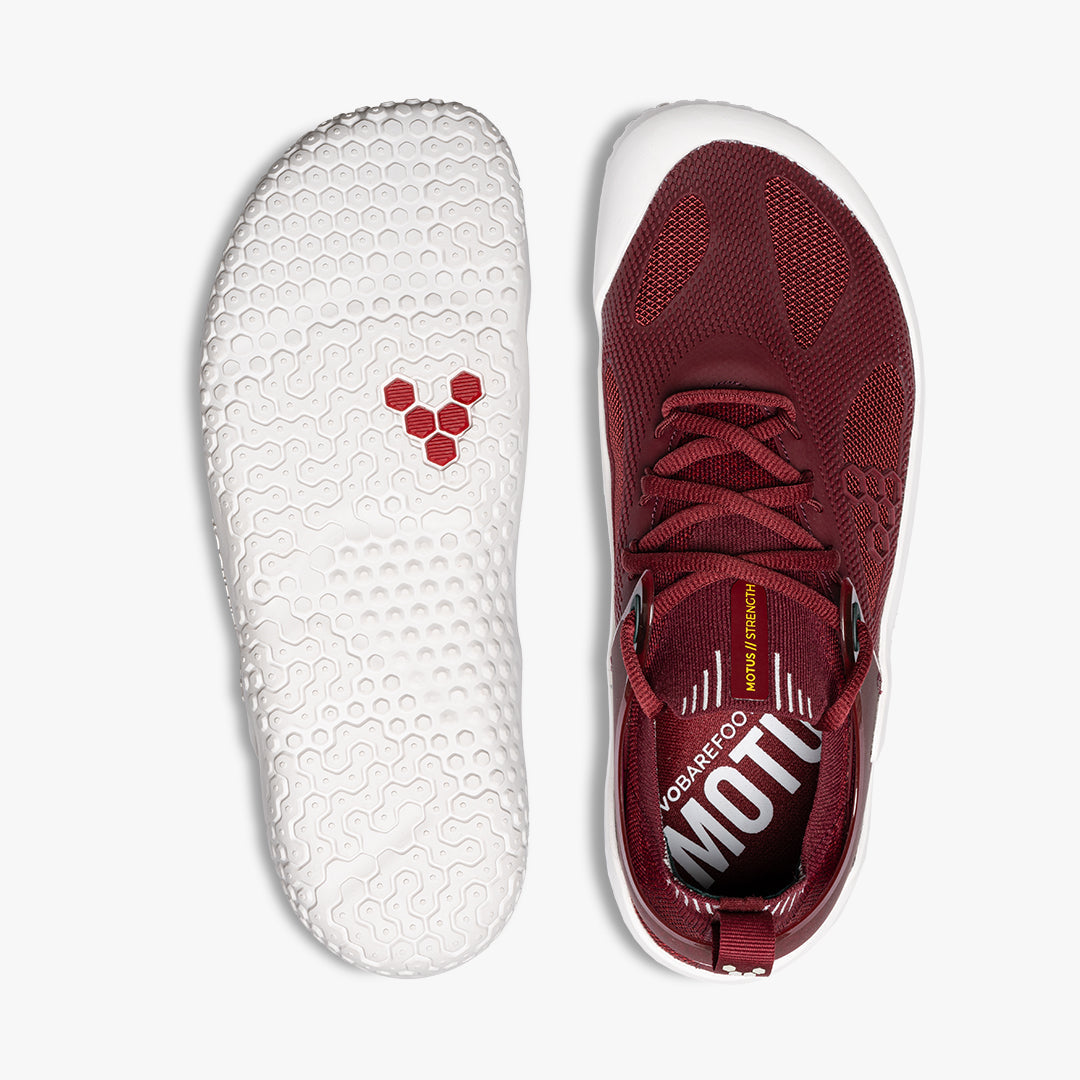 Vivobarefoot  Motus Strength Mens Burgundy - Sole Therapy