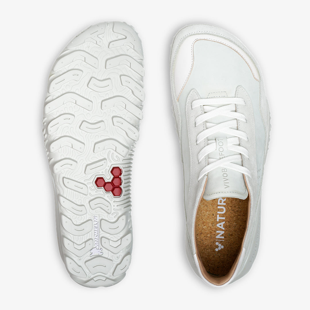 Vivobarefoot Novus Womens Trainer Shoes White Leather - Sole Therapy