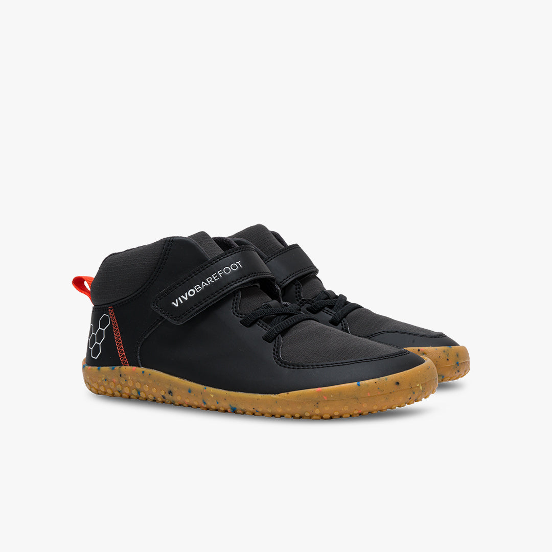 Vivobarefoot Primu Ludo Hi Junior -Obsidian - Sole Therapy