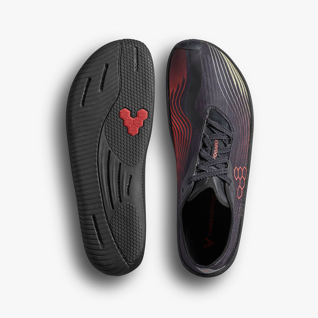 Vivobarefoot Primus Flow Men's Obsidian Cherry Tomato - Sole Therapy