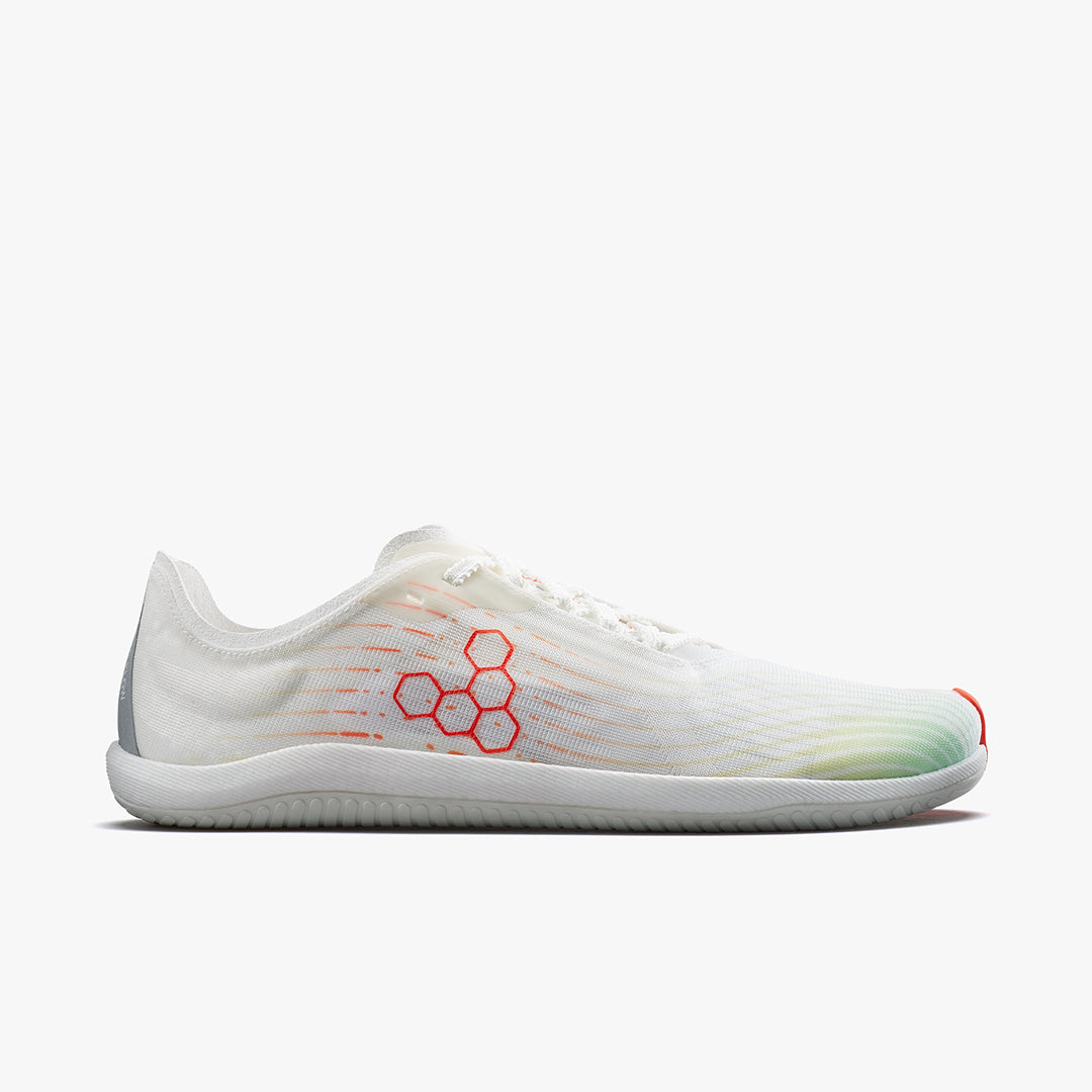 Vivobarefoot Primus Flow Womens Bright White/ Neon Orange - Sole Therapy