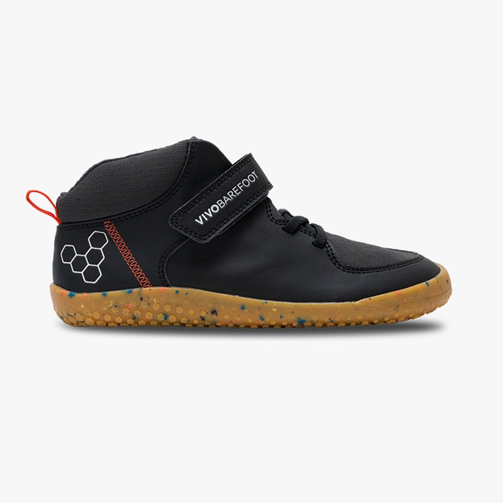 Vivobarefoot Primus Ludo Hi Preschool Shoe Obsidian - Sole Therapy