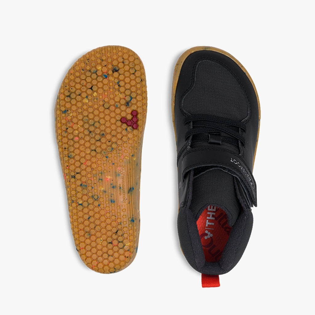 Vivobarefoot Primus Ludo Hi Preschool Shoe Obsidian - Sole Therapy