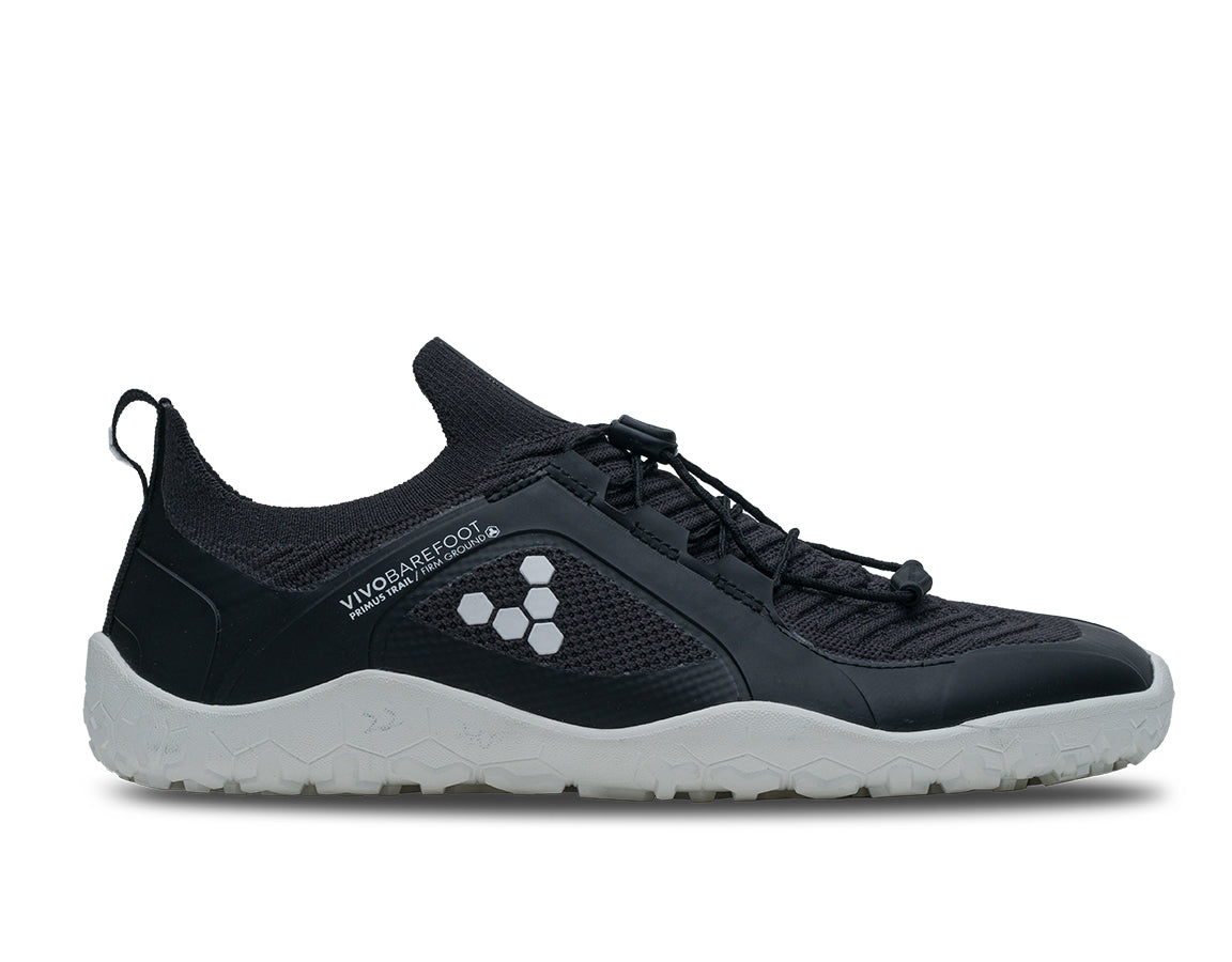 Vivobarefoot Primus Trail Knit Fg Mens Obsidian White - Sole Therapy
