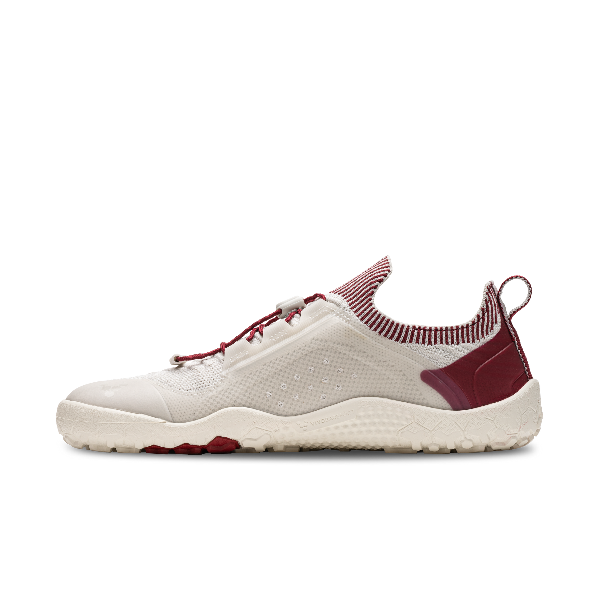 Vivobarefoot Primus Trail Knit Fg Womens Limestone Red Rumba - Sole Therapy